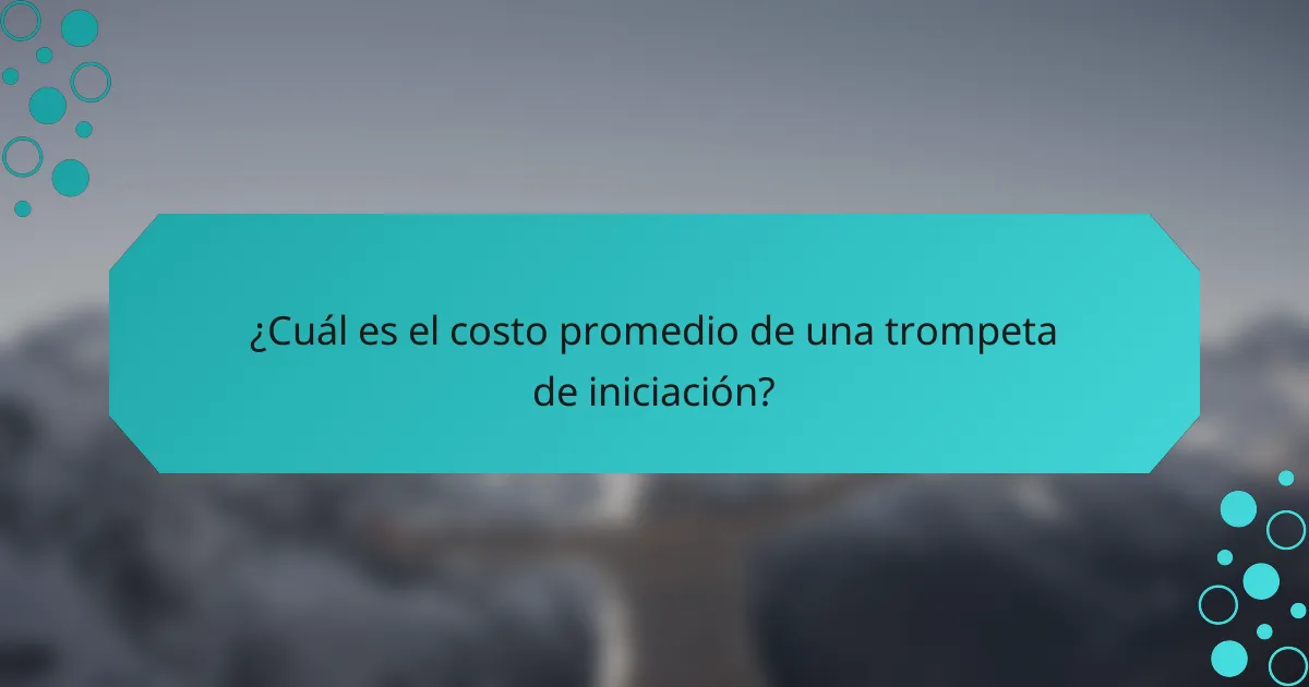 ¿Cuál es el costo promedio de una trompeta de iniciación?