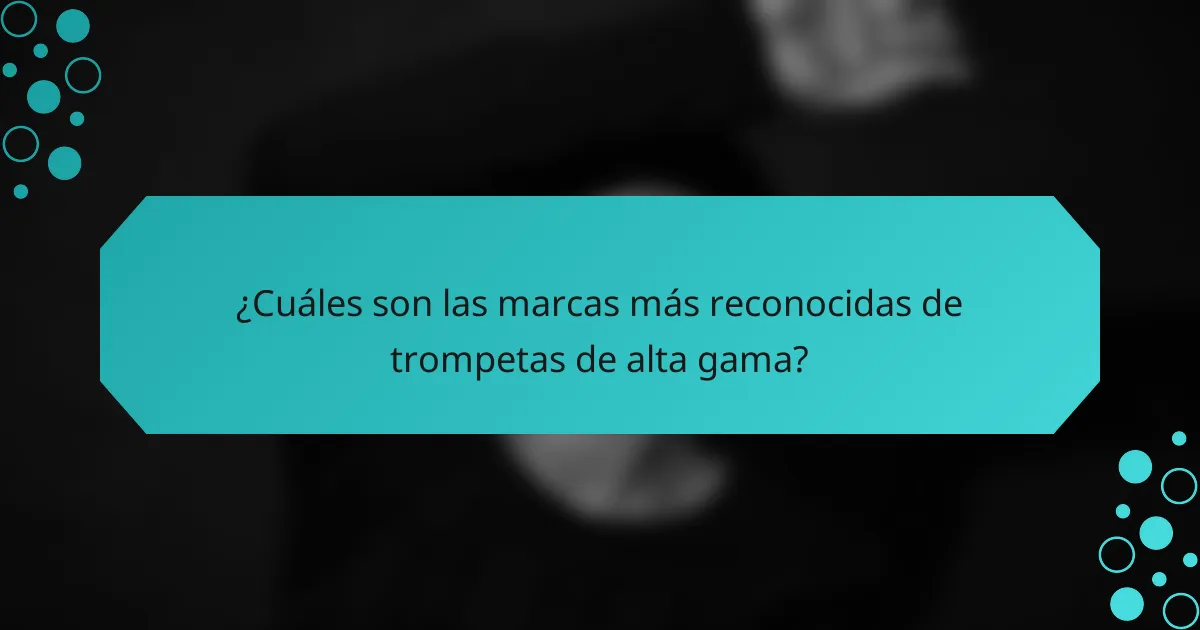 ¿Cuáles son las marcas más reconocidas de trompetas de alta gama?