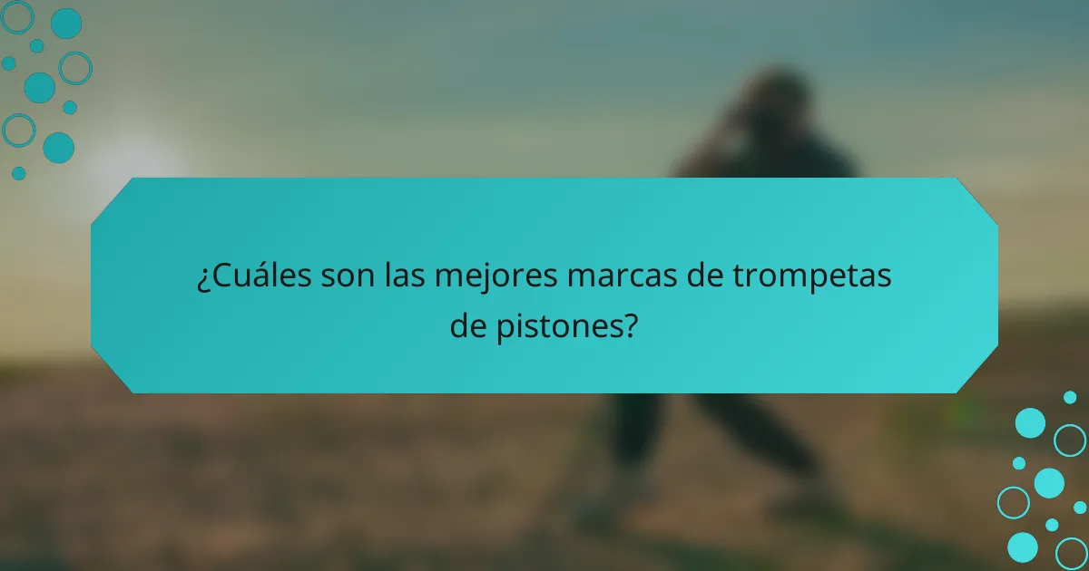 ¿Cuáles son las mejores marcas de trompetas de pistones?