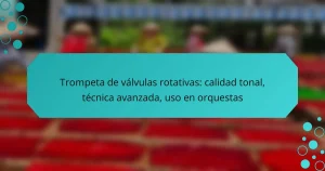 Trompeta de válvulas rotativas: calidad tonal, técnica avanzada, uso en orquestas